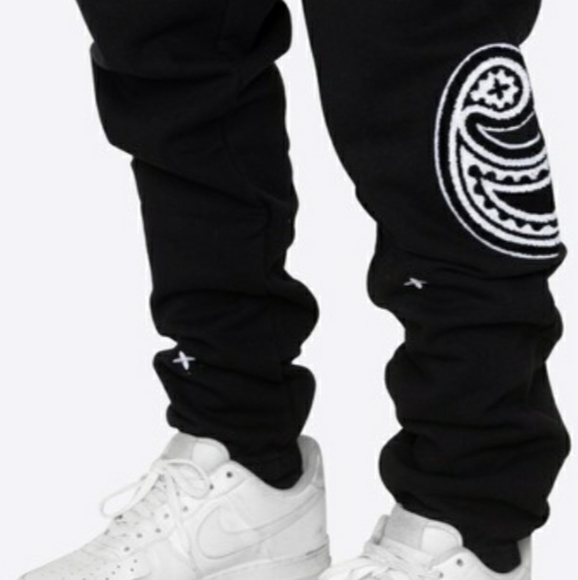 Black Paisley Sweatpants - Picture 2 of 2